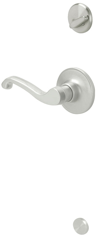 Schlage J Series JH59LAS619RH Handleset Interior Trim, Wave, 3 Grade, Lever Handle, Mechanical Lock, Metal, Satin Nickel