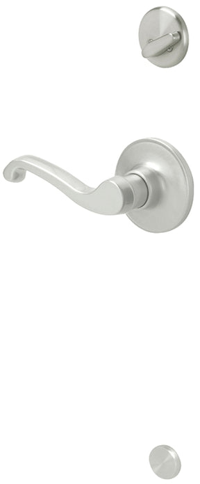 Schlage J Series JH59LAS619RH Handleset Interior Trim, Wave, 3 Grade, Lever Handle, Mechanical Lock, Metal, Satin Nickel