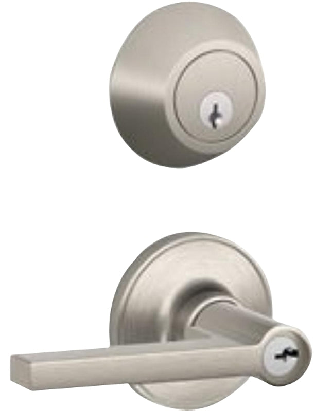 Dexter JC60VSOL619 Combination Lever Lockset, Mechanical Lock, Lever Handle, Straight Design, Satin Nickel, 3 Grade