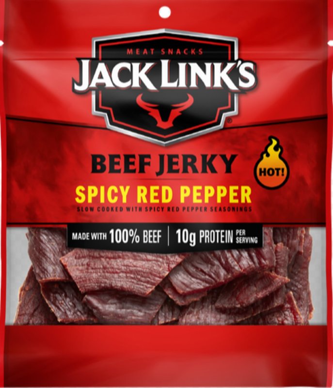 Jack Link's 10000039730 Beef Jerky, Spicy Red Pepper, 2.85 oz Bag, Pack of 12
