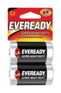 Eveready Super Heavy Duty C Zinc Carbon Batteries 2 pk Carded, Pack of 12