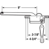 Prime-Line H 3520 Window Operator, 9 in L x 3-7/8 in W x 13-1/4 in H Dimensions, For: Older Steel Framed Windows, Right