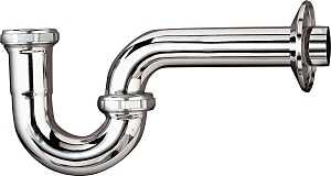 Plumb Pak PP150CP P-Trap, 1-1/2 in, NPT x Flanged, Brass, Chrome-Plated