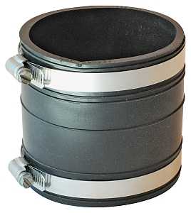 Fernco P1060-33 Flexible Coupling, 3 in, 3.97 in L, Socket, PVC, Black, 4.3 psi Pressure