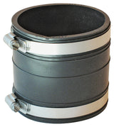 Fernco P1060-33 Flexible Coupling, 3 in, 3.97 in L, Socket, PVC, Black, 4.3 psi Pressure