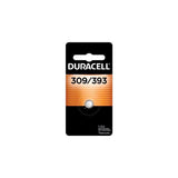 Duracell Silver Oxide 309/393 1.5 V 80 mAh Electronic/Watch Battery 1 pk, Pack of 6