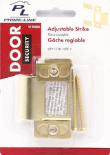 Defender Security U 9486 Door Strike Plate, 2-3/4 in L, 4-1/4 in W, Steel, Brass
