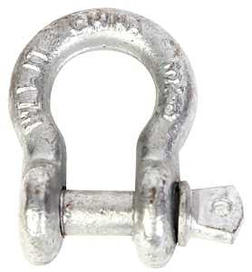 Baron 193LR-1/2 Anchor Shackle, 1/2 in Trade, 2 ton Working Load, Steel, Hot-Dipped Galvanized