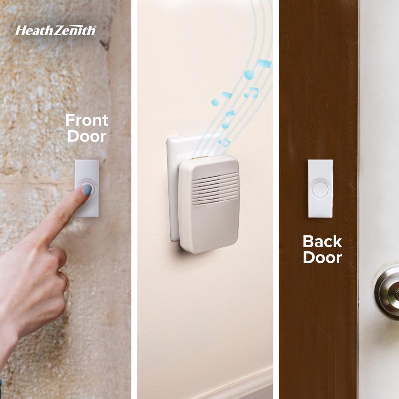 Heath Zenith SL-7367-02 Doorbell Kit, Ding, Ding-Dong, Westminster Tone, 75 dB, White