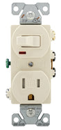 Eaton TR274LA Combination Switch/Receptacle, 2-Pole, 15 A, 120 V Switch, 125 V Receptacle, NEMA: NEMA 5-15R