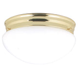 Westinghouse 4-3/4 in. H X 8-7/8 in. W X 8-7/8 in. L Polished Brass White Ceiling Light
