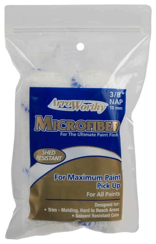 Arroworthy 4-MFR3T/P Mini Roller Cover, 3/8 in Thick Nap, 4 in L, Microfiber Cover