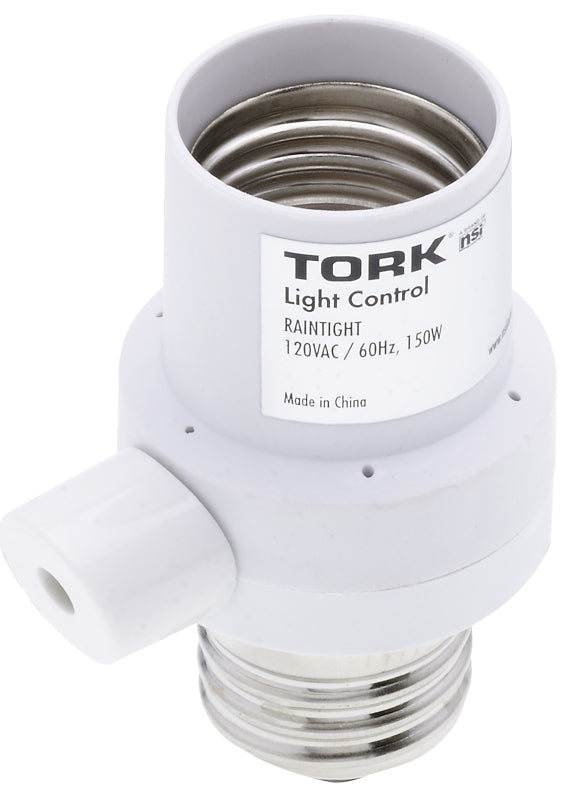 Tork RKP Series RKPS102WH Photocontrol Socket Adapter, 150/75 W, White