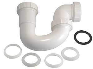 Danco 94005 Swivel P-Trap, 1-1/2 in, Slip, Plastic, White