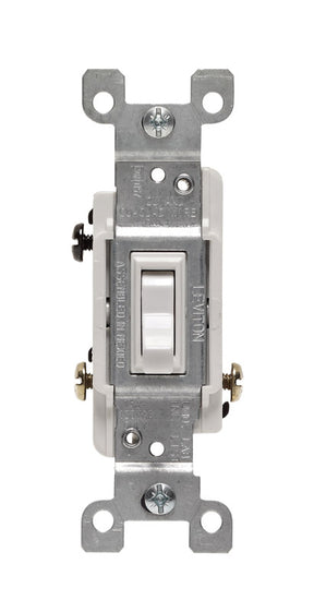 Leviton 15 amps Three Pole Toggle Switch White 1 pk, Pack of 10
