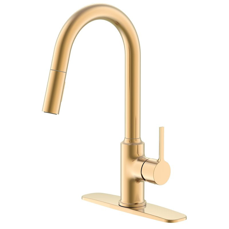 Boston Harbor 25PB019-003 Kitchen Faucet, 1.8 gpm, 1-Faucet Handle, 1, 3-Faucet Hole, Brass, Champagne Gold