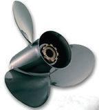 Quicksilver Black Diamond BII Bravo Two Aluminum Propeller 3 Blade With Rubber Hub