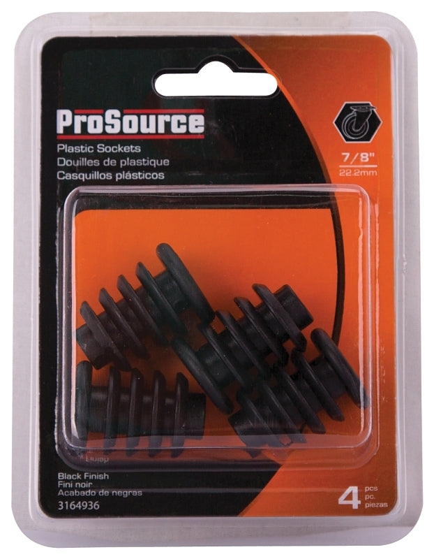 ProSource FE-S806-PS Furniture Socket, Plastic, Black, Pack of 10