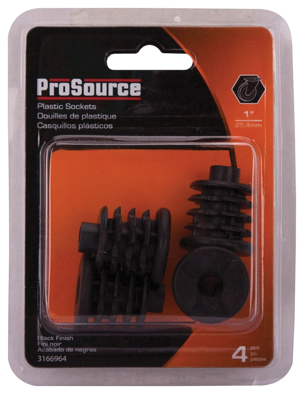 ProSource FE-S807-PS Furniture Socket, Plastic, Black, Pack of 10