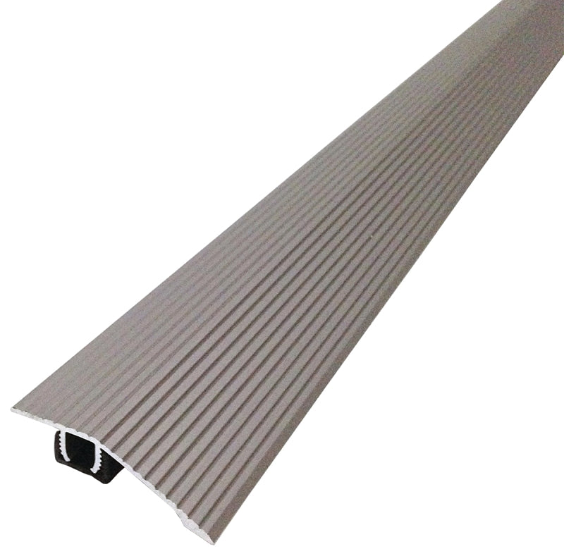 M-D CINCH 43318 Seam Binder with Snaptrack, 36 in L, 1-13/16 in W, Fluted Surface, Aluminum, Satin Nickel