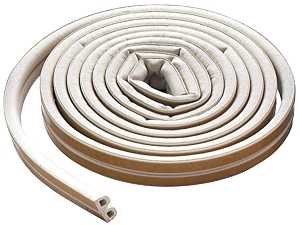 M-D 63628 Weatherstrip Tape, 11/32 in W, 17 ft L, EPDM, White
