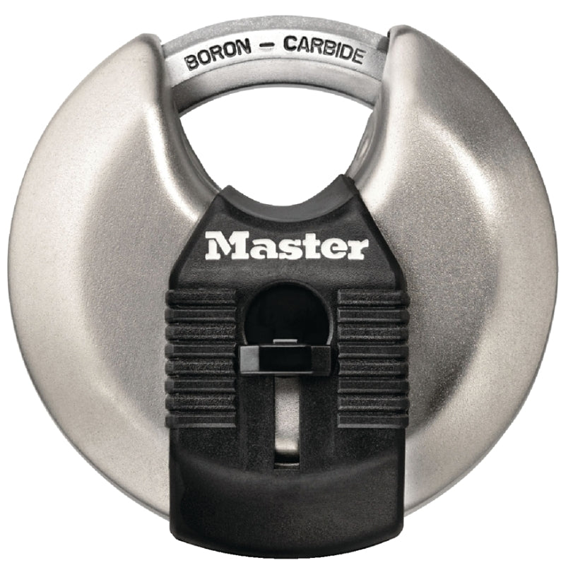 Master Lock Magnum Series M40XKAD Padlock, Keyed Alike Key, Shrouded Shackle, 3/8 in Dia Shackle, Stainless Steel Body