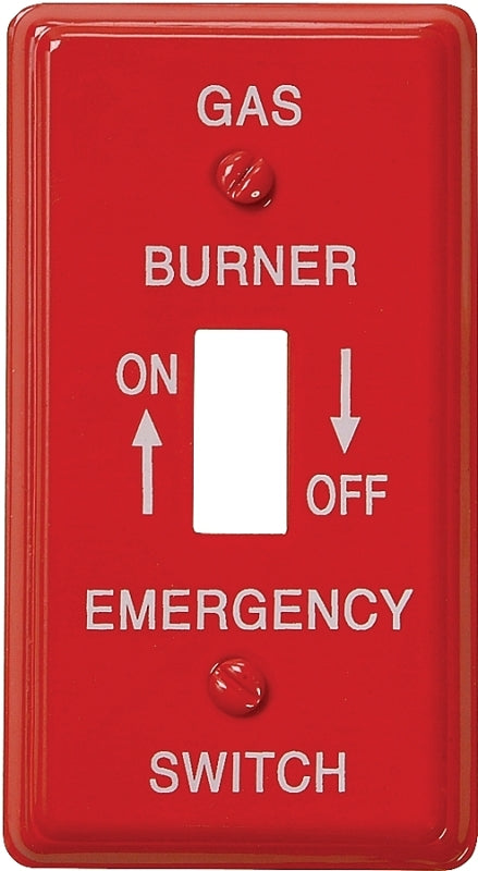 Amerelle C976T Wallplate, Rectangular, 4-1/8 in L, 2-1/4 in W, 1-Gang, Steel, Red