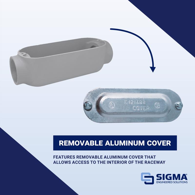 Sigma Engineered Solutions ProConnex 1 in. D Die-Cast Aluminum Conduit Body For Rigid/IMC 1 pk