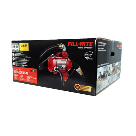 Fill-Rite NX25-DDC Series NX25-DDCNB-AA Fuel Transfer Pump, 12 ft L Suction Tube, 1 in Outlet, 25 gpm, Cast Iron