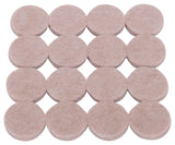 ProSource FE-50201-PS Furniture Pad, Felt Cloth, Beige, 1 in Dia, 3/16 in Thick, Round