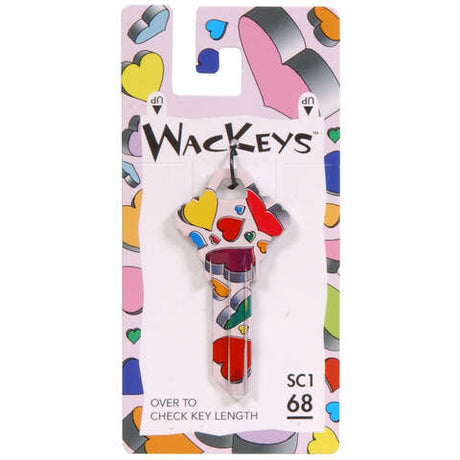 HILLMAN Wackey Hearts House/Office Universal Key Blank SC1 Single, Pack of 6
