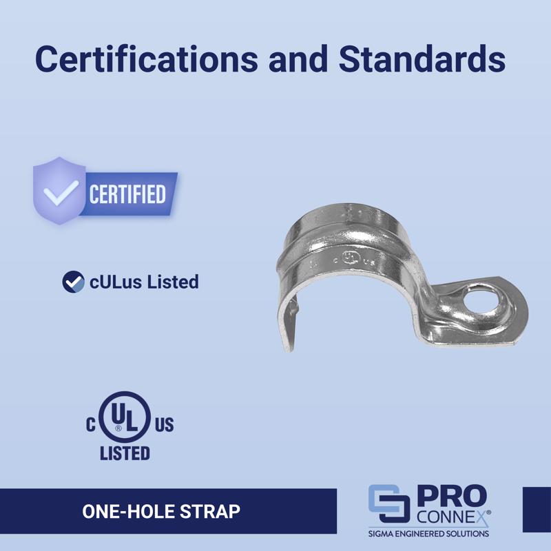 Sigma Engineered Solutions ProConnex 3/4 in. D Zinc-Plated Steel 1 Hole Strap 3 pk, Pack of 20