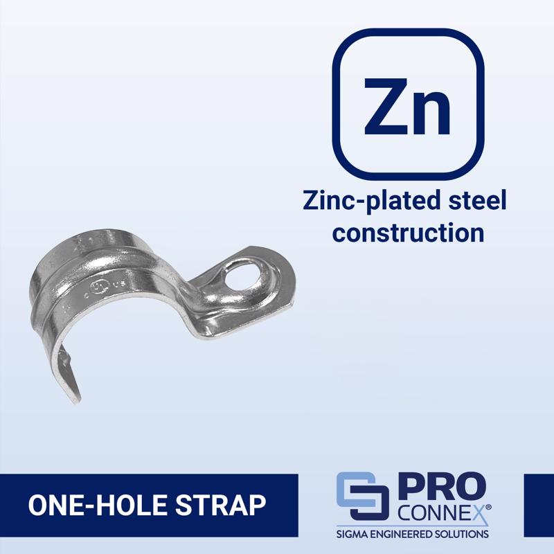Sigma Engineered Solutions ProConnex 3/4 in. D Zinc-Plated Steel 1 Hole Strap 3 pk, Pack of 20