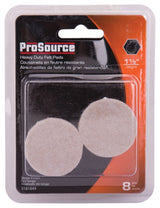 ProSource FE-S101-PS Furniture Pad, Felt Cloth, Beige, 1-1/2 in Dia, 3/16 in Thick, Round