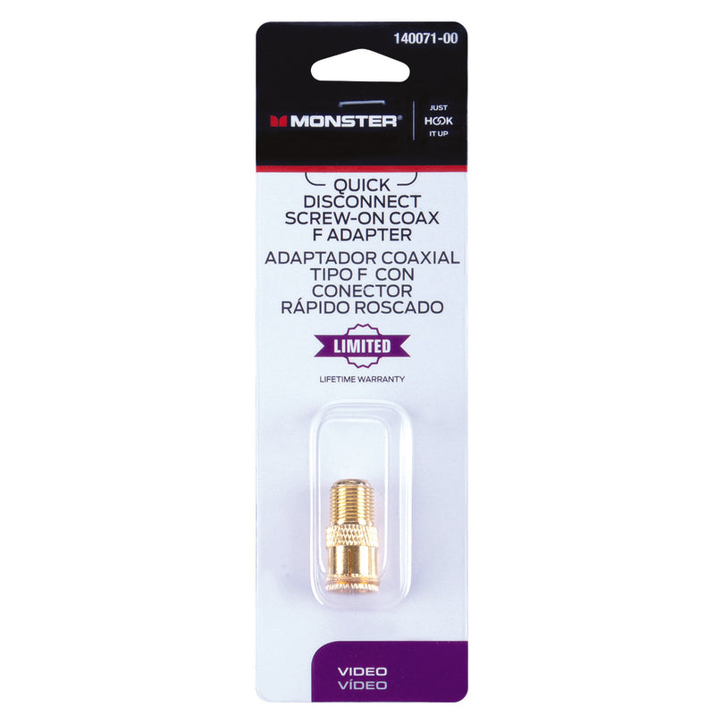Monster Just Hook It Up Push-On F Quick Disconnect Adapter 1 pk, Pack of 6