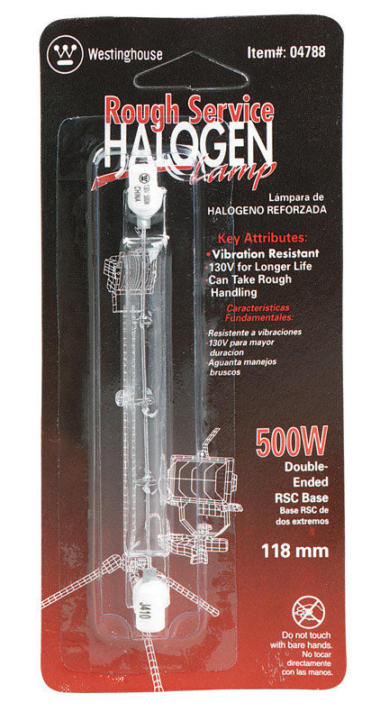 Westinghouse Rough Service 500 W T3 Utility Halogen Bulb 9,500 lm White 1 pk, Pack of 6