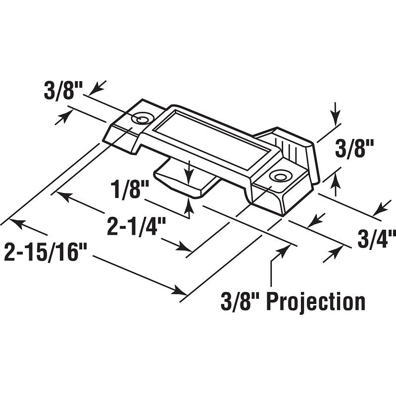 Prime-Line F 2590 Sash Lock, 2-15/16 in L x 3/4 in W Dimensions, Zinc