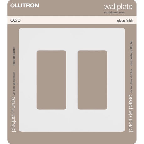 Lutron Claro White 2 gang Plastic Decorator Wall Plate 1 pk