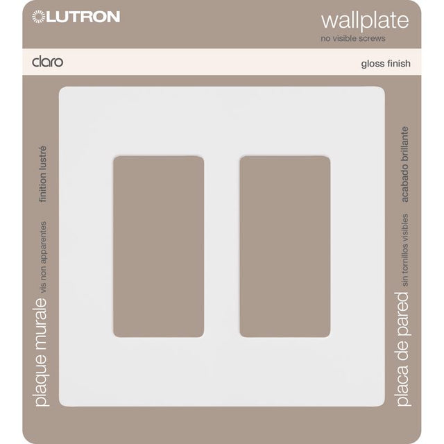 Lutron Claro White 2 gang Plastic Decorator Wall Plate 1 pk