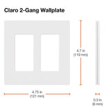 Lutron Claro White 2 gang Plastic Decorator Wall Plate 1 pk