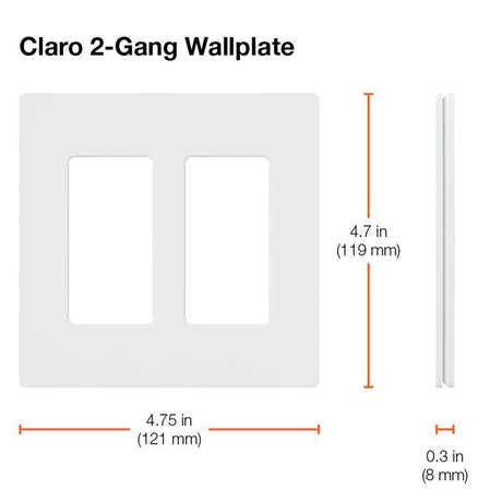 Lutron Claro White 2 gang Plastic Decorator Wall Plate 1 pk
