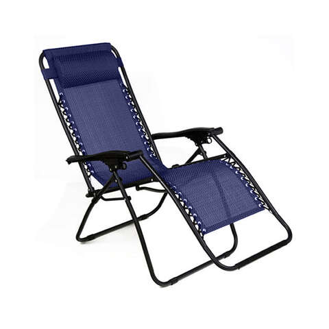 Living Accents Multi-Position Navy Blue Zero Gravity Folding Lounger, Pack of 2
