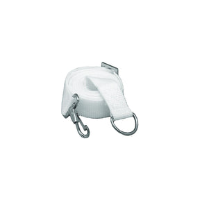 Taylor 2000 Adjustable Tie-Down Strap 6' Long With Stainless Steel Ring on One End and Snap on Other - White, 2/pk