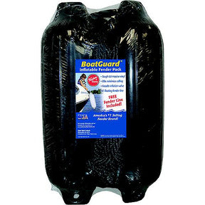 Taylor 2Pk Boatguard Fenders W/Fender Line, Black, 6" x 22"