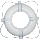 Taylor Vinyl Coated Foam Life Ring, 20" White w/White Rope
