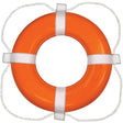 Taylor Vinyl Coated Foam Life Ring, 24" Orange w/White Rope