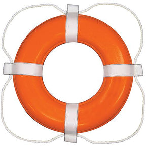 Taylor Vinyl Coated Foam Life Ring, 24" Orange w/White Rope