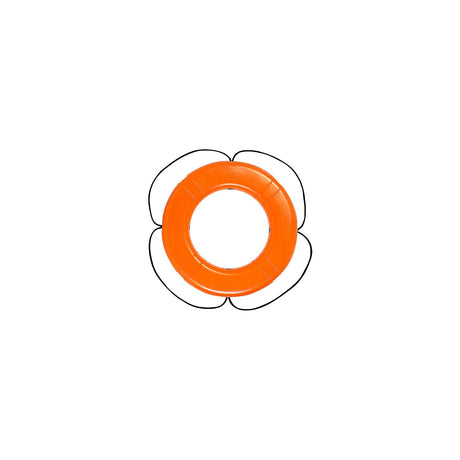 Taylor Polyethylene Hard Shell Life Ring w/Black Rope, 24" Orange