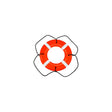 Taylor Polyethylene Hard Shell SOLAS Approved Life Ring w/Black Rope, 30″ Orange