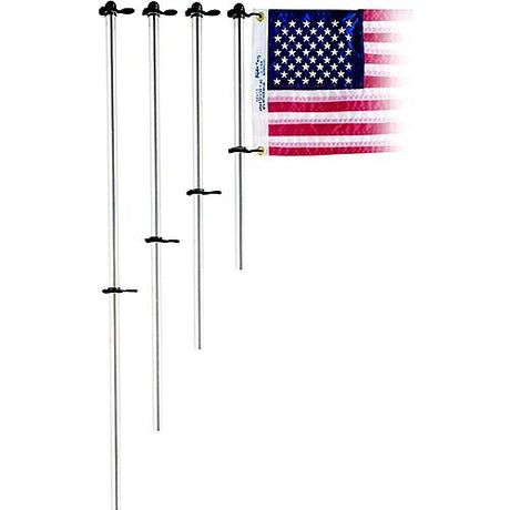 Taylor 3/4" Diameter Aluminum Flag Pole With Charlevoix Flag Clips